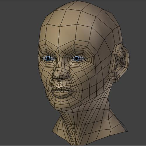 Female Head-relatively low poly preview image